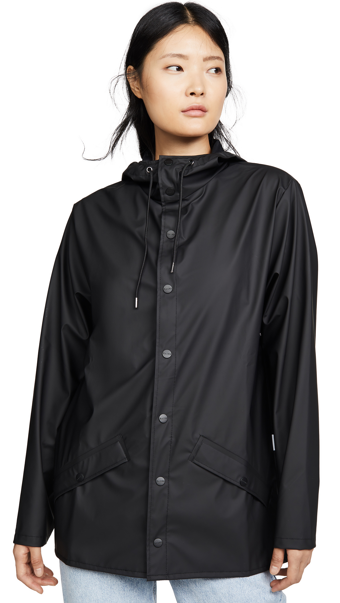 【新品】RAINS レインズ ブラック ポリエステル コート XS/S 新品】RAINS レインズ ブラック ポリエステル コート XS/S RAINS